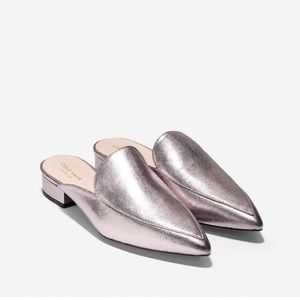 Cole Haan Piper Mule Loafer, Pink Glitter Metallic, Sz 7.5 NWT NEW IN BOX